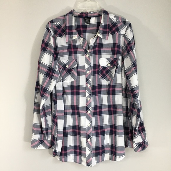 torrid Tops - Torrid Plaid Cotton Button Down Shirt